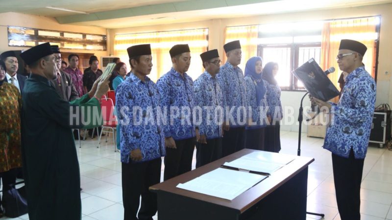 Enam Pejabat di Dinas Tanaman Pangan Holtikultura Sigi Dilantik