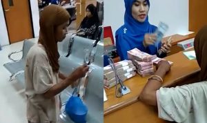 Seorang Ibu Pengemis Ambil Uang Tunai Rp115 Juta di Bank