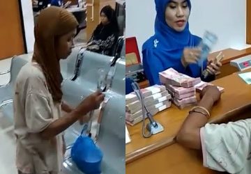 Seorang Ibu Pengemis Ambil Uang Tunai Rp115 Juta di Bank