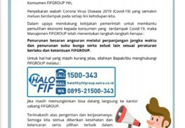 Keringanan Angsuran, Ini Pengumuman dari FIF