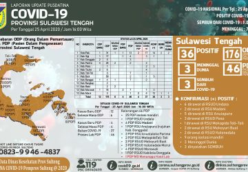 Bertambah Lagi 4, Positif Covid-19 di Sulteng Jadi 36 Kasus