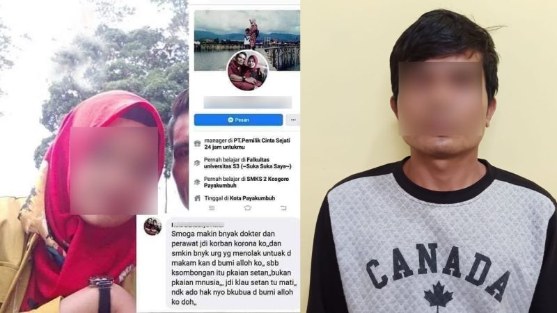 Pria yang Doakan Tenaga Medis Kena Covid-19 Ditangkap