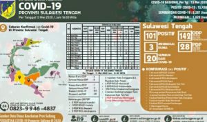 Positif Corona di Sulteng Tembus 101 Kasus, Pasien Sembuh Bertambah 7 Orang