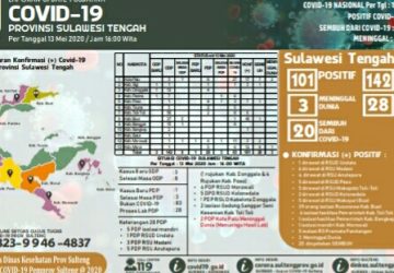 Positif Corona di Sulteng Tembus 101 Kasus, Pasien Sembuh Bertambah 7 Orang