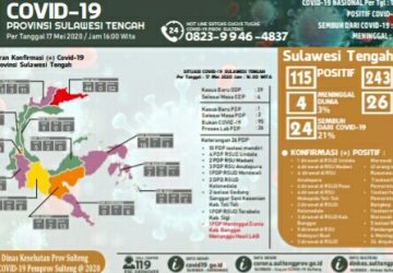 Bertambah Lagi 2, Positif Corona di Sulteng Jadi 115 Kasus