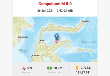 Gempa Terkini M5,9 Guncang Tojo Unauna, Tidak Berpotensi Tsunami