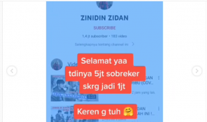 Imbas Video Parodi, Subcribe Youtube Zidan Berkurang 74 Persen