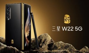 Spesifikasi Samsung W23 5G, Tepi dan Engsel Berlapis Emas