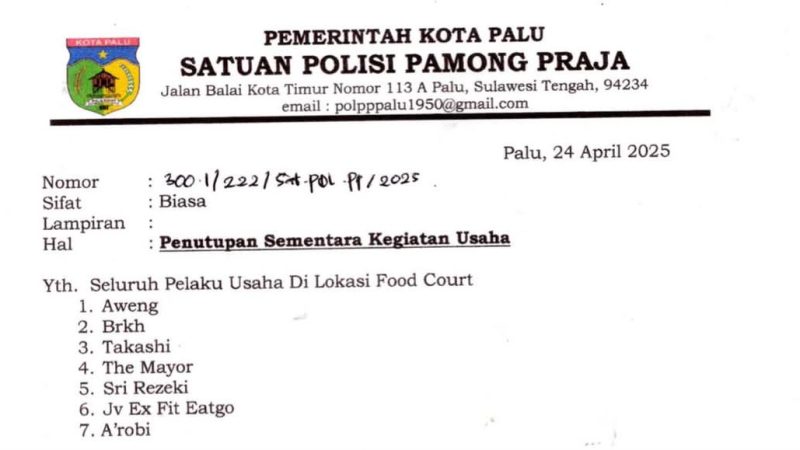 7 Usaha di Area Food Court Vatulemo Disanksi Akibat Sampah Berserakan