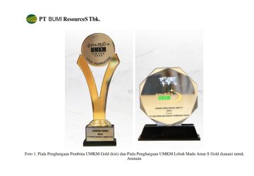 Arutmin, Anak Usaha BUMI Sabet Dua Penghargaan Bergengsi Bina Mitra UMKM Award 2025