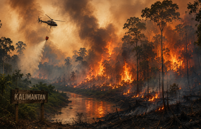 Karhutla Kalsel Meluas, 595 Hektare Terbakar; Parigi Moutong Hadapi Kekeringan 1.400 Hektare Sawah