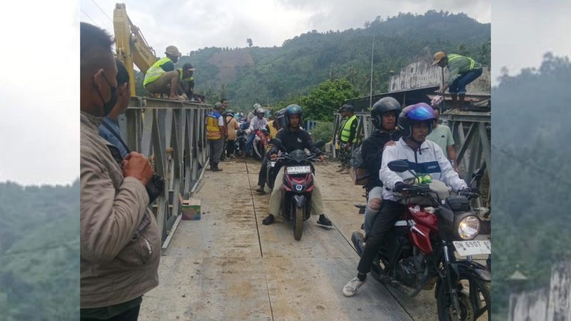 Banjir di Kasimbar, Jembatan Putus di Desa Peningka Sudah Bisa Dilalui