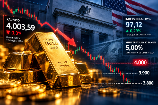 Dolar Menguat, Harga Emas Hadapi Risiko Penurunan Menuju US$3.800